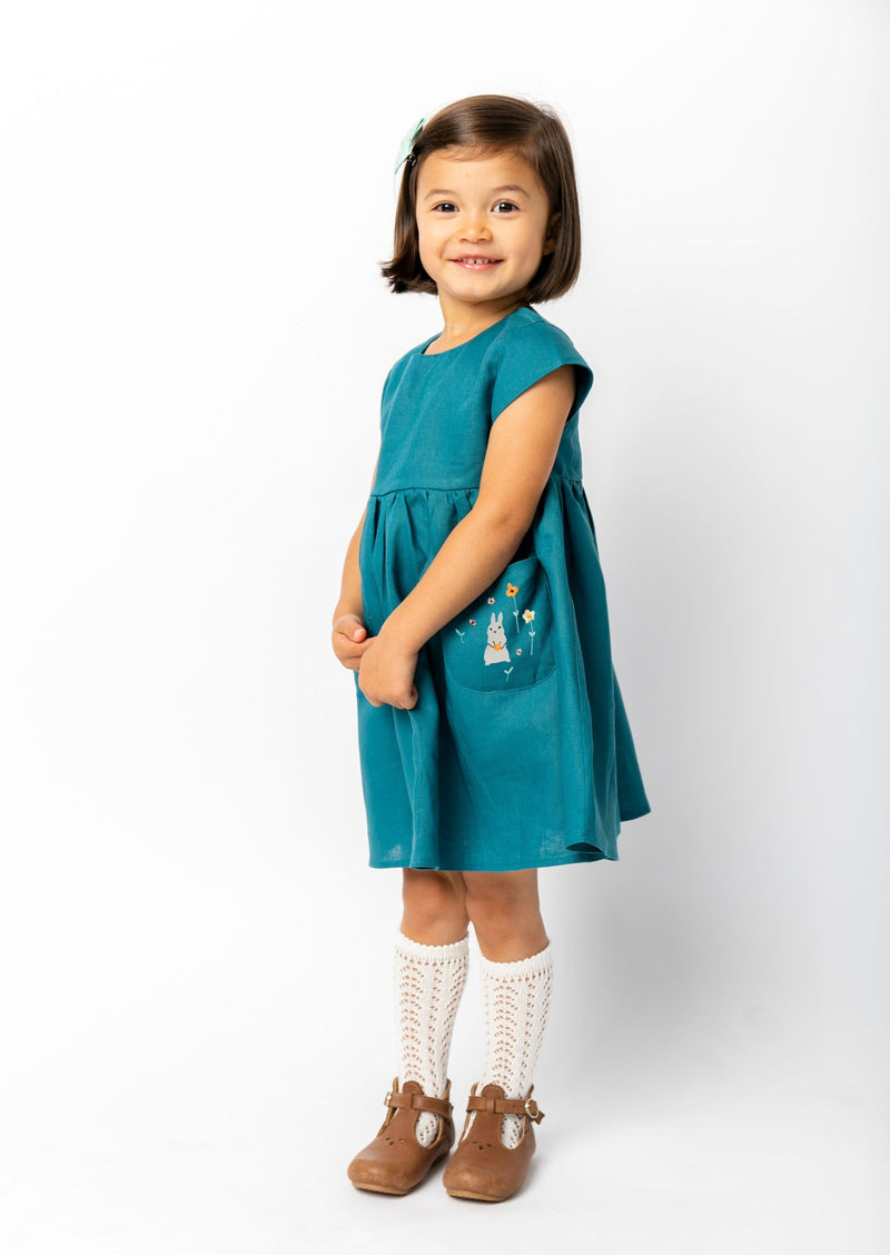Lola Dress with Embroidery tinymoonkids Lola Dress with Embroidery tinymoonkids