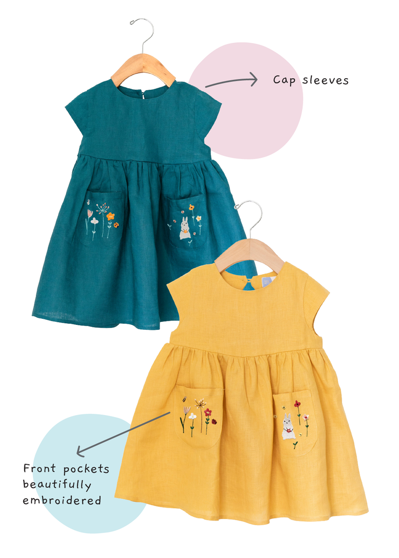Lola Dress with Embroidery tinymoonkids Lola Dress with Embroidery tinymoonkids